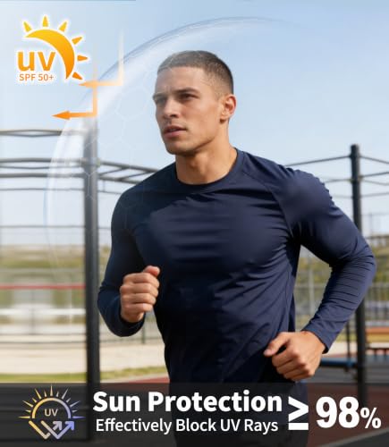 Image of ZITY Long Sleeve Shirts for Men UPF 50+ Moisture Wicking Workout