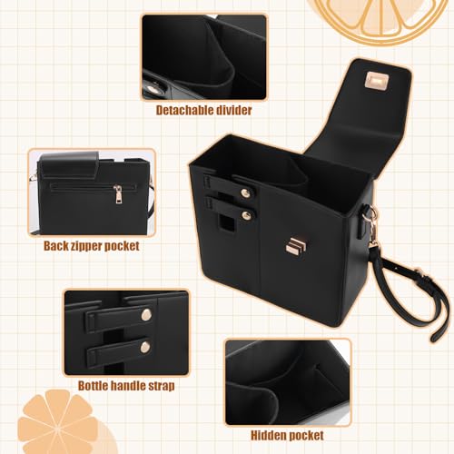 Outdoor Portable Crossbody Water Cup Storage Bag, Black Crossbody Purse for Stanley Cup Tumbler with Adjustable Shoulder Strap Holder Bag for Most Water Bottles Travel & Daily Use3