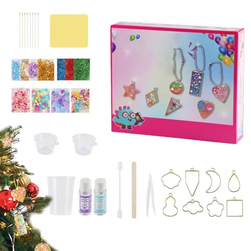 Pp Clear – 22.5x19x5.3 cm 180g Epoxy Colgante Kit | DIY Resina Fabricación De Joyería Para Niños | Juego de moldes de de amor con pegamento | Regalo creativo de cumpleaños de Navidad para