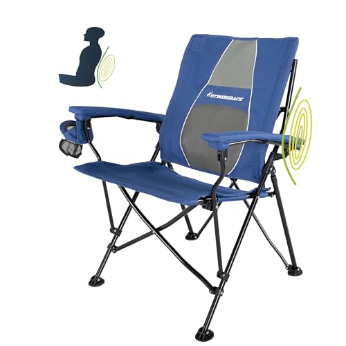 STRONGBACK Elite Folding Camping Lawn Lounge Chair Heavy Duty Camp Outdoor Seat with Lumbar Support...