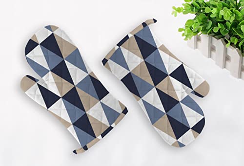 Image of Oasis Home Cotton Shell with Inner Polyester Printed Glove Set - Multi Triangle (Pack of 2)