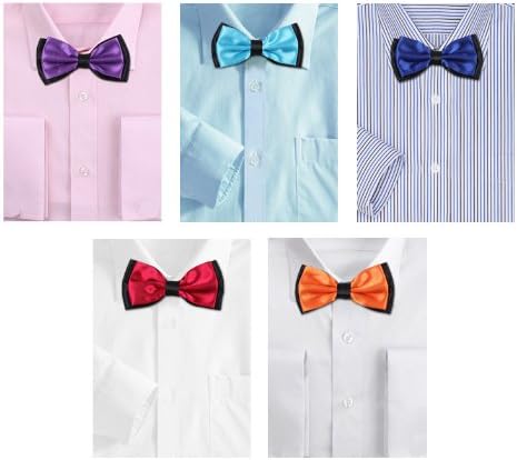 Bundle Monster Mens Tuxedo Adjustable Neck Bowtie Bow Tie 5pc Mixed Lot