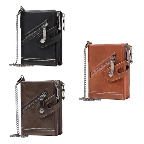 Stylish Men Short Wallet Blocking PU Leather Coin Purse Convenient for Various (Coffee)3