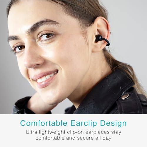 Image of MEE audio Pebbles Air Open Ear True Wireless Earbuds - Bluetooth 5.3 Lightweight Earclip Headphones with Headset Microphone & Call Noise Reduction for Gym /Workouts /Sports and Gaming (Onyx /Black)