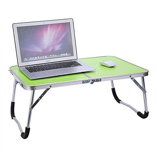 Mesa Bandeja Plegable, Soporte Portátil Mesa Plegable Multifuncional para Ordenador Portátil Soporte de Mesa Escritorio, Mesa Playa Plegable Aluminio Bandeja Desayuno Cama (Bandeja Verde)