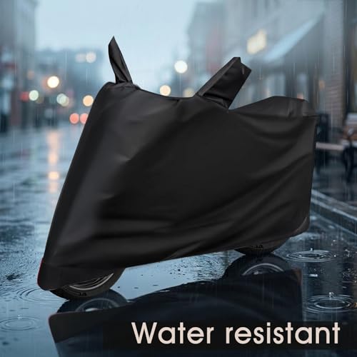 Image of Auto Hub Scooty Cover Compatible with Dio with Mirror Pocket, Dustproof, Heat Resistant, Triple Stitched, Dio Scooty Cover- Plain Black