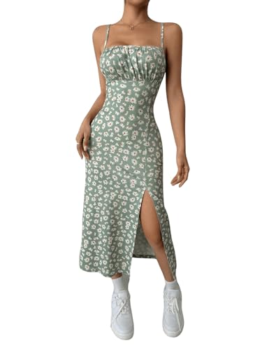 Robe midi avec fente légère pour rester fraîche et élégante en été