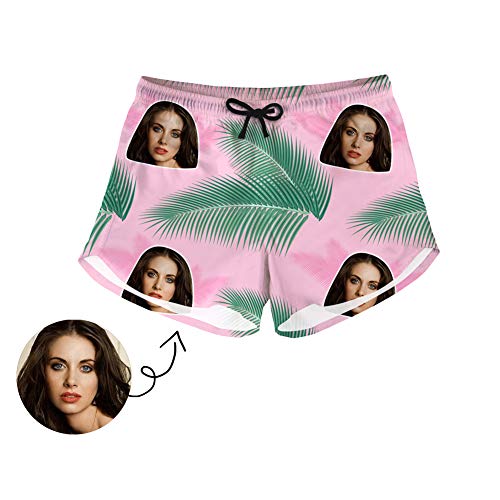 Custom Women Swim Causl Shorts Drawstring Surf Beach Boardshorts Women Boyfriend Husband Face with Photo for Women2