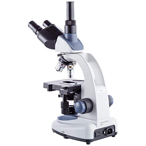 Image of AmScope T380C-5M Digital Professional Compound Trinocular Microscope, 40X-2500X Magnification, WF10x and WF25x Eyepieces, Brightfield, LED Illumination, Abbe Condenser, Double-Layer Mechanical Stage, 85-265V Wide-Voltage Power Supply, Includes 5MP Camera with Reduction Lens and Software