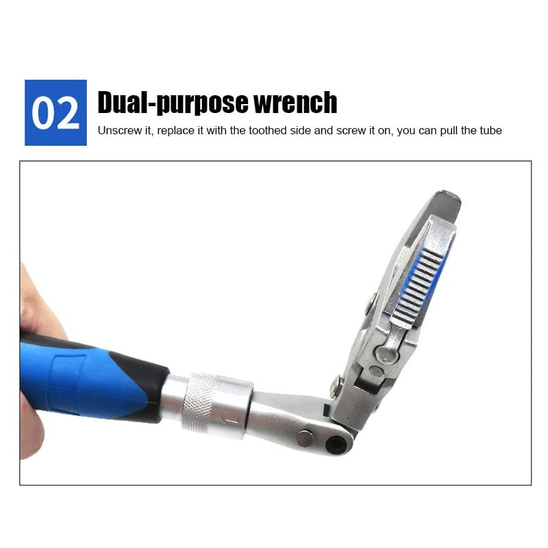 Llave ajustable 5 en 1, llave dinamométrica de 10 pulgadas, llave universal de trinquete curvado, llave plegable de 180 grados, herramienta manual para plomería, reparación de automóviles y mantenim