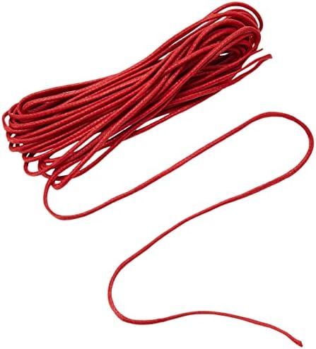 Kumihimo 2 mm x 6 m Cotton Waxed Cord, Red
