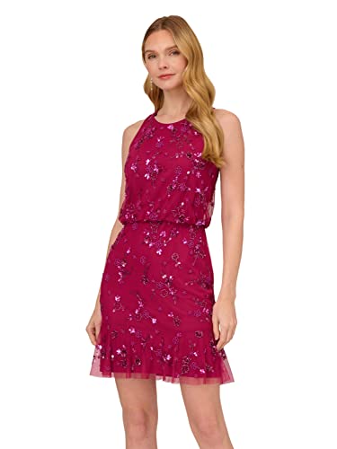 Image of Adrianna Papell Beaded Halter Dress Dress