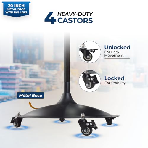 Image of HAVAI 20-Inch Commercial BLDC Pedestal Fan (20-120W) | 2mm Aluminium Blades | Metal Base with 4 Lockable Industrial Wheels | Fingerproof Safety Grill | 4-Speed | 2-Year On-Site Warranty
