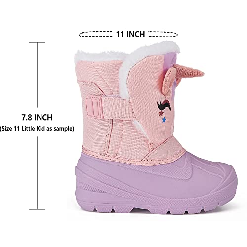 MORENDL Toddler Winter Snow Boots Waterproof Insulated Faux Fur Boys Girls Hiking Boots (Toddler/Little Kid)3