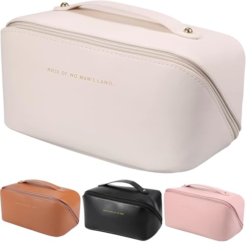 Necessaire Feminina Bolsa Cosmética Organizador Estojo de Maquiagem Grande Espaçosa Blogueira - Marca VIBRANT ® (Branco)