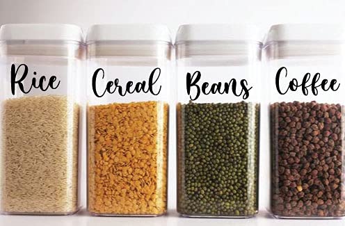 Pantry Vinyl Labels for Organization | 12 Kitchen Staples with The Ability to Customize 2 More Labels | | Choose from 25 Colors to Match Any Themed Pantry or Kitchen