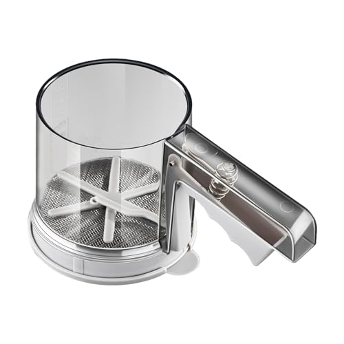 Lembeauty Tamiz para Repostería,Tamiz Manual Pequeño De Acero Inoxidable para Repostería - Doble Semiautomático para Cocina | para Azúcar, Utensilios De Cocina, Restaurante, Hogar