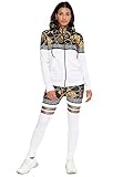 John Kayna Damen Jogginganzug Trainingsanzug Frauen Sportanzug Fitness Outfit Streetwear Tracksuit Jogginghose Hoodie-Sporthose Jogging-Hose Sportkleidung Slim Fit Modell JG-1425 (Weiss, XL)