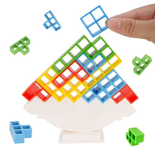 Image of Lefan Tetra Tower Game 16 Pcs Stack Tower, Swing Stack High Child Balance Building Block 2 Players+ Interactive STEM Toy for Family, Travel, Parties for Adults & Kids (Tetra Tower 16 pcs)