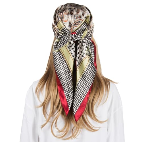 RUI VTRON Women Head Scarf Like Silk Scarf Hair Scarf for sleeping Hair Wrapping 35 Inches Square Scarves C037