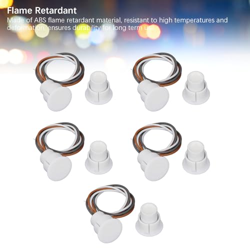 Interruptor de Palheta Magnético Retardador de Chama ABS 5 Conjuntos para de Alarme de Janela de Por