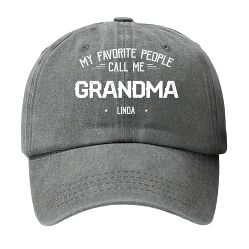 My Favorite People Call Me Grandma Mom, Personalized Custom Vintage Washed Denim Caps for Grandma Mom, Nana Denim Cap from Grandkids, for Nana Mama, for Mimi Mother3