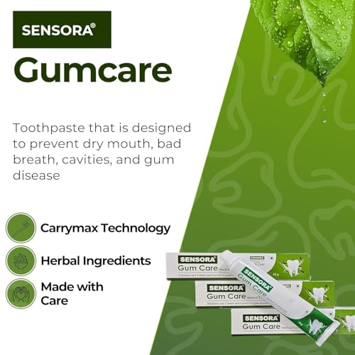 Image of SENSORA Gum Care Toothpaste For Complete Oral Care | Prevents From Dry Mouth, Gum Diseases| India's First Toothpaste With Carrymax Technology| Made In India| Mint Flavour (Pack of 6)