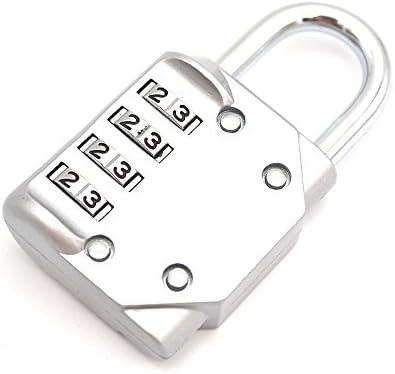 Kunbao Combination Lock 3-inch Gym Lock with 4 Digit Padlock Made of Zinc Alloy (silver)