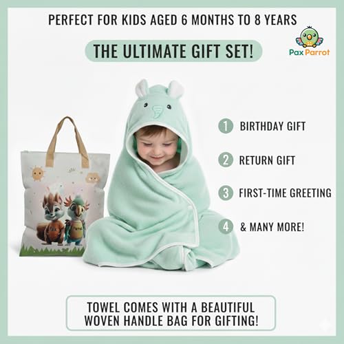Image of Ultra-Soft Baby Hooded Towel - Coral Velvet Wrap Your Little One in Softness and Joy, Hypoallergenic & Super Absorbent Bath Wrap for Newborns & Toddlers | Cute Animal Design (0-5 Years) (turquoise)