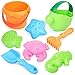 Dreamon Giocattoli da Spiaggia Giochi d'Acqua e Sabbia con Secchio Pala Rastrello Stampi Borsa a Rete per Bambini ,8 Pezzi Set