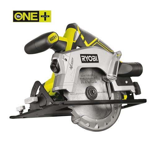 RYOBI - Scie Circulaire Sans Fil 18V ONE+ RWSL1801M – Lame Ø150 mm 18 dents, Réglage Profondeur et Inclinaison – Coupe Bois, OSB, Panneaux – Batterie Non Incluse