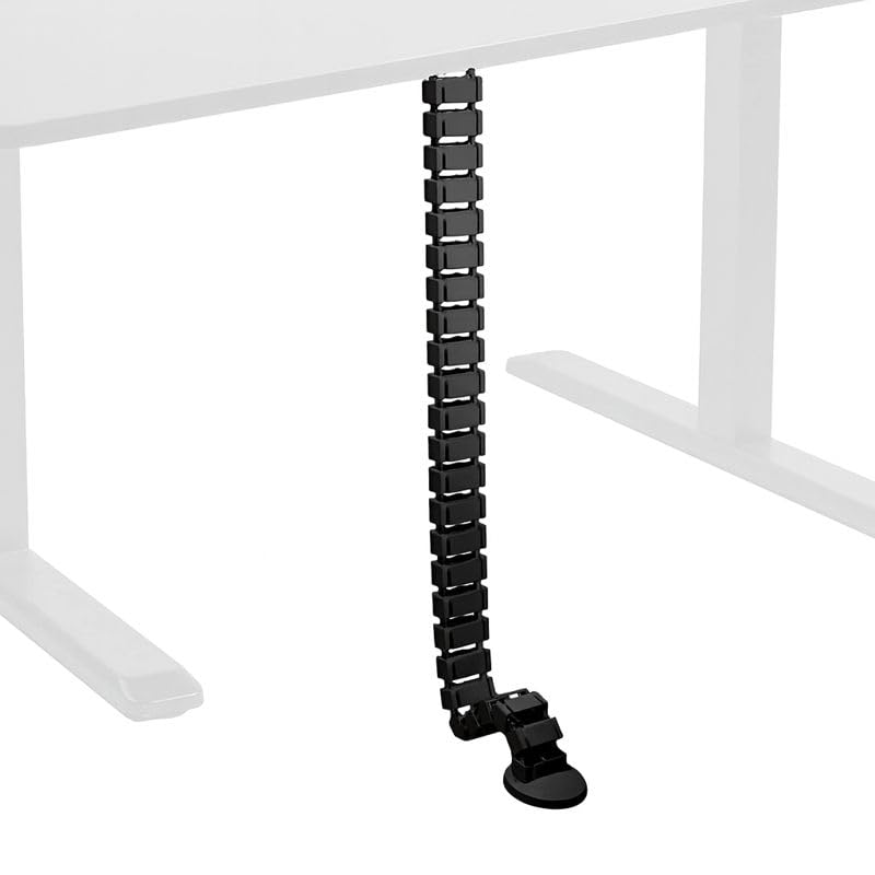 Image of Fitix Cable Management Kit, Adjustable Quad Entry Flexible Spine Wire Organizer Cord Snake for Home Office (25 columnn Spine Black)