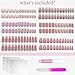6 Packs (144 Pcs) Press on Nails Medium - Jsiallye Pink Gradient Press on Nails Square Coffin, Glue on with Nail in 12 Sizes - 24 Fake Nails Kit, French Tip Stick on Nails for Women