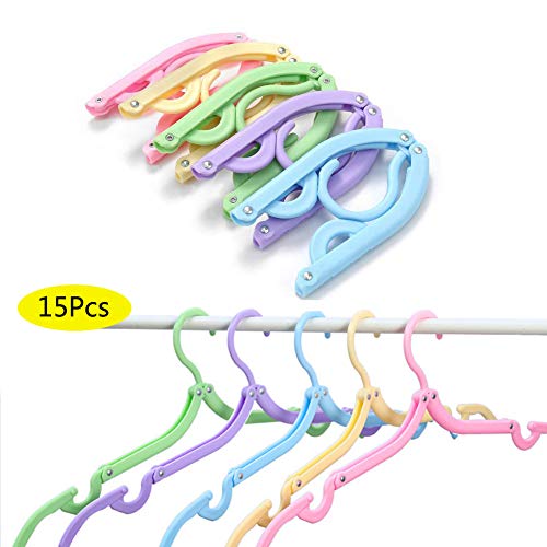 YABOO 15Pcs Folding Travel Hangers Portable Clothes Hangers for Home Travel Camping 15Pcs