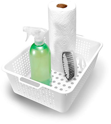 Madesmart Classic Medium Storage Basket - White | Classic Collection | Multi-Purpose Organizer | Soft-Grip Dots And Non-Slip Feet | Bpa-Free #TOP1