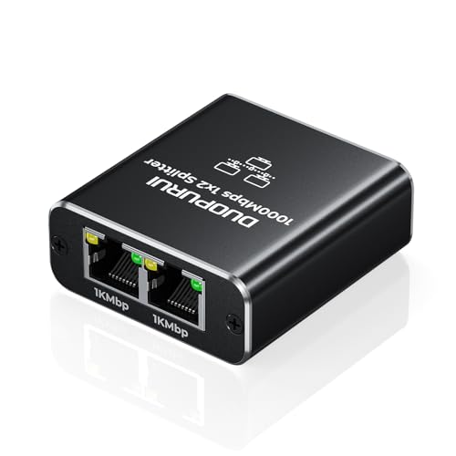 DUOPURUI Ethernet Splitter 1 to 2,1000Mbps High Speed