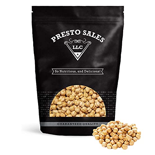 Chickpeas, Yellow Single Roasted Unsalted, No Salt And No Oil Added, Tasty Snack, Plant-Based Protein, Garbanzo Beans, All Ages, Packed In A Resealable Pouch Bag Of 5 Lbs. (80 Oz.) By Presto Sales Llc
