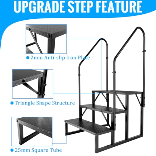 Image of RV Step 3 Step Ladder with 2 Handrails
