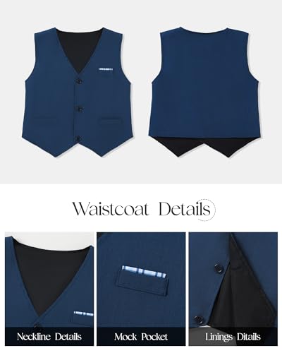 Image of ZOEREA Toddler Boy Suit Formal Wedding Outfits Gentleman Clothes Long Sleeve Shirt + Suspender Pants + Bowtie