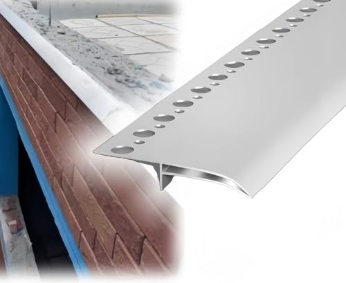 Gamire 見切り材 屋根のく の軒 ドリップライン アルミニウム合金製 厚手 耐久性 ちばし端の 雨用水切りス 雨水遮断装置 建物の軒先 屋外 バルコニー縁 外壁用 水ディバーター 壁面雨樋ライン (長さ1.25m 厚さ0.8mm,35mm)