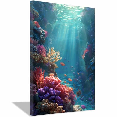 Peinture murale sur toile la plage décor moderne multicolore 180