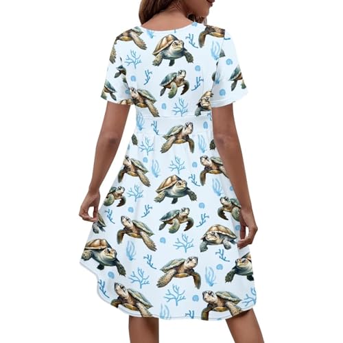 Image of Women's Summer Formal Dresses Short Sleeve Wrap V Neck Dresses Bridesmaid Wedding Guest Dress with Pockets