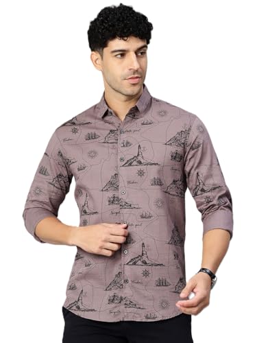 Image of Majestic Man Men's Stylish Unique Print Casual Shirt - Pure Cotton| Full Sleeve | Trendy & Comfortable