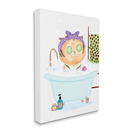Image of Stupell Industries 'Children's Tiger Bubble Bath Cute Safari'| Canvas Art | Stupell Industries | 16 x 20 Inches, Easy to Hang and Sturdy, Made in USA, by Erica Billups
