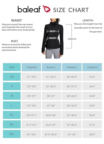 Baleaf Winter Thermal Shirts Women Warm Fleece Running Tops With Balaclava And Thumbholes Outdoor Hiking Cycling Black L thumb #7