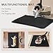 Ribnckly Small Cat Litter Mat Double Layer Waterproof Proof Litter Box mat, Non-Slip Design, Reduces Litter Scatter, Easy to Clean, Black 24''x 14.9''Inch