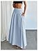 Milumia Women's Pleated Flowy Long Skirts High Waist Maxi Skirt with Pocket Light Blue X-Small