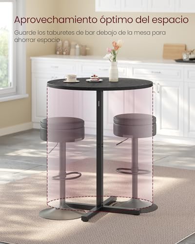 Mesa alta de bar para 2 o 3 personas VASAGLE con base estable de metal 7