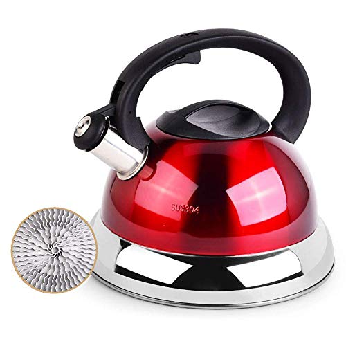 Pfeifkessel, 4L Herdplatte Induktionskessel 304 Edelstahl Teekessel Teekanne Kaffeekanne Mit Isolationsgriff Für Gas Elektro- & Induktionskochfelder