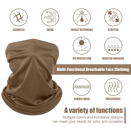 Image of Geyoga 6 Pcs Summer UV Protection Cooling Neck Gaiter Scarf Face Clothing Neck Gaiter Mask Sunscreen Breathable Bandana